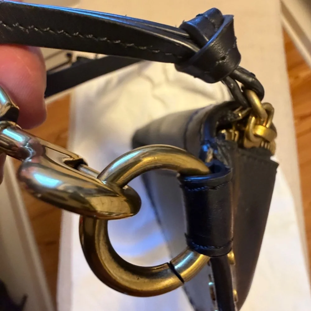 Isabel Marant Black Leather Studded Convertible Shoulder/Waist Bag - Picture 3 of 7